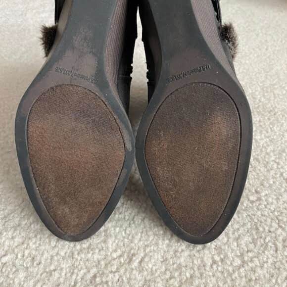 Women's Wedge Boots by Rampage 6.5 trimmed in faux fur with side buckle - Picture 5 of 6